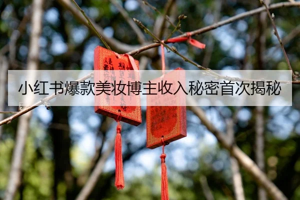 小红书爆款美妆博主收入秘密首次揭秘
